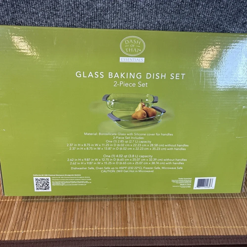 Dash of That Essentials~Glass Baking Dish Set~2 piece set